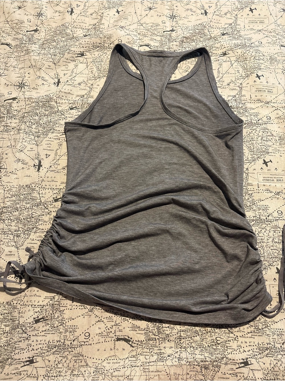 Athleta Gray Racerback Tank with Side Ruching - Picture 3 of 3